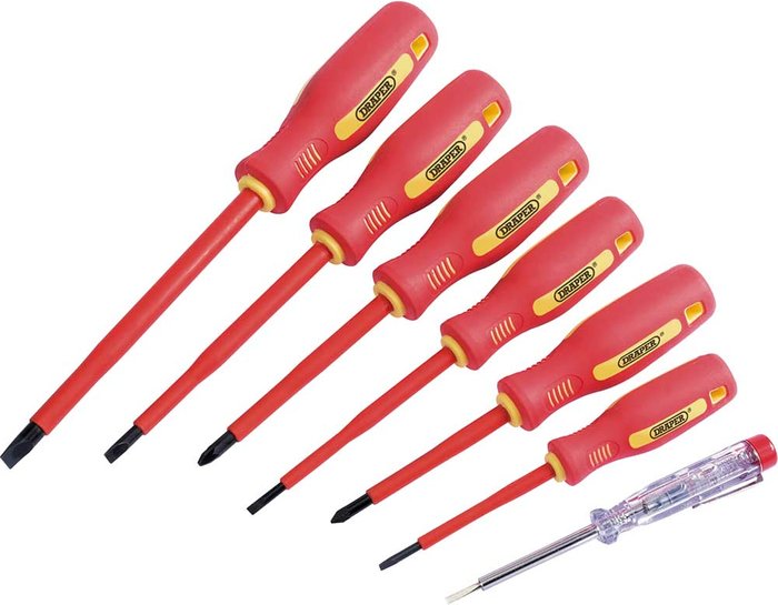 Tooled Up | Draper Draper 7 Piece VDE Insulated Screwdriver Set Draper Draper 7 Piece VDE Insulated Screwdriver Set