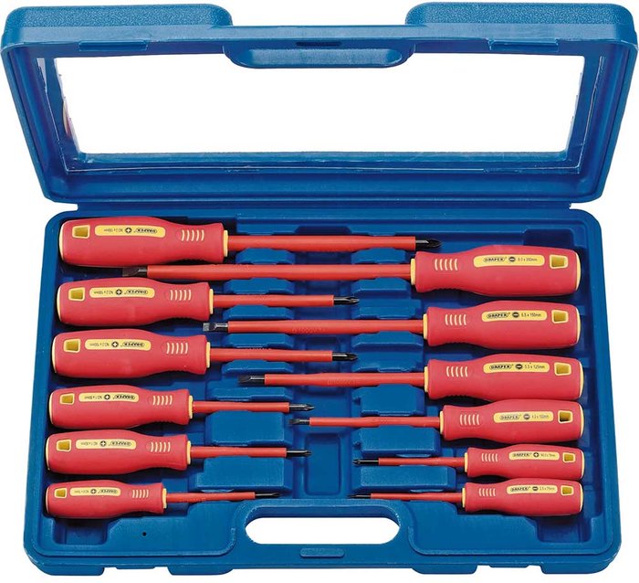Tooled Up | Draper Draper 12 Piece VDE Insulated Screwdriver Set Draper Draper 12 Piece VDE Insulated Screwdriver Set