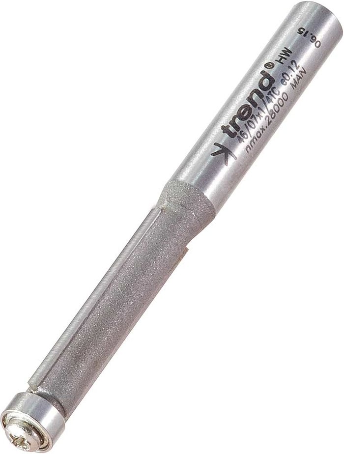 Tooled Up | Trend Trend Bearing Guided Trimmer Router Cutter 6.3mm 25.4mm 1/4 Trend Trend Bearing Guided Trimmer Router Cutter 6.3mm 25.4mm 1/4