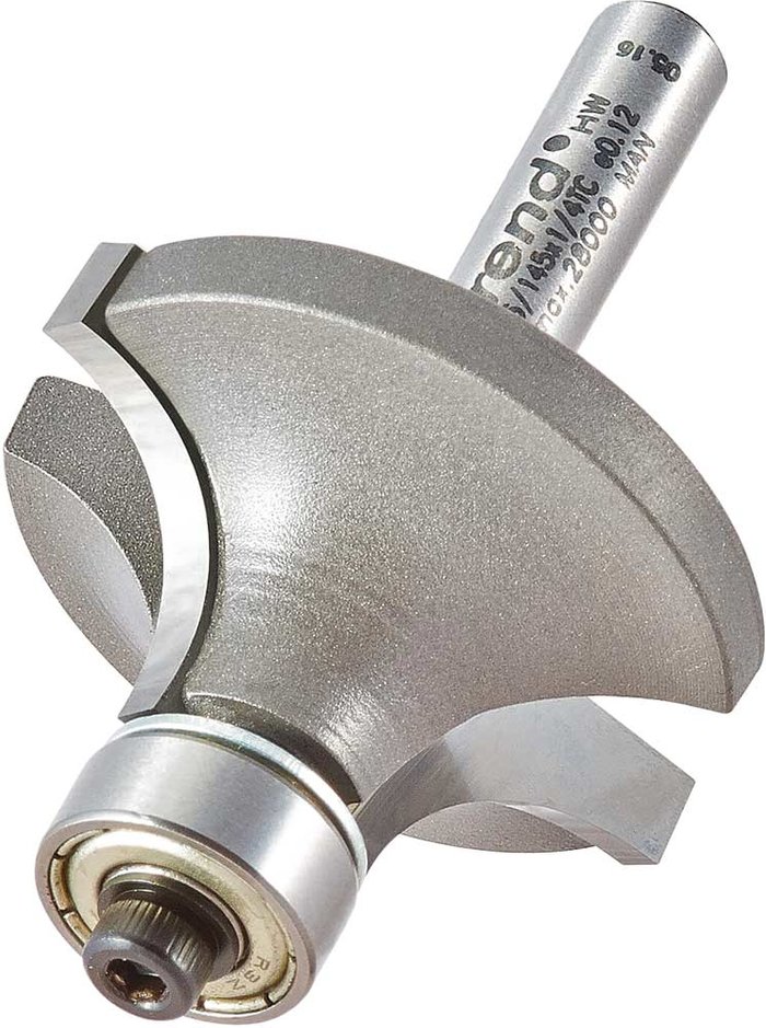 Tooled Up | Trend Trend Bearing Guided Ovolo and Round Router Cutter 34.9mm 18mm 1/4 Trend Trend Bearing Guided Ovolo and Round Router Cutter 34.9mm 18mm 1/4