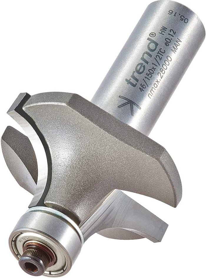 Tooled Up | Trend Trend Bearing Guided Ovolo and Round Router Cutter 38mm 19mm 1/2 Trend Trend Bearing Guided Ovolo and Round Router Cutter 38mm 19mm 1/2