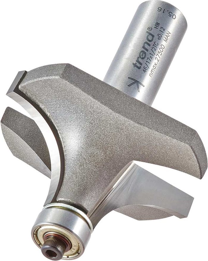 Tooled Up | Trend Trend Bearing Guided Ovolo and Round Router Cutter 51mm 25mm 1/2 Trend Trend Bearing Guided Ovolo and Round Router Cutter 51mm 25mm 1/2