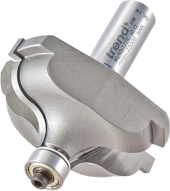 Tooled Up | Trend Trend Quirk Topped Ogee Bearing Guided Router Cutter 57mm 25.5mm 1/2 Trend Trend Quirk Topped Ogee Bearing Guided Router Cutter 57mm 25.5mm 1/2