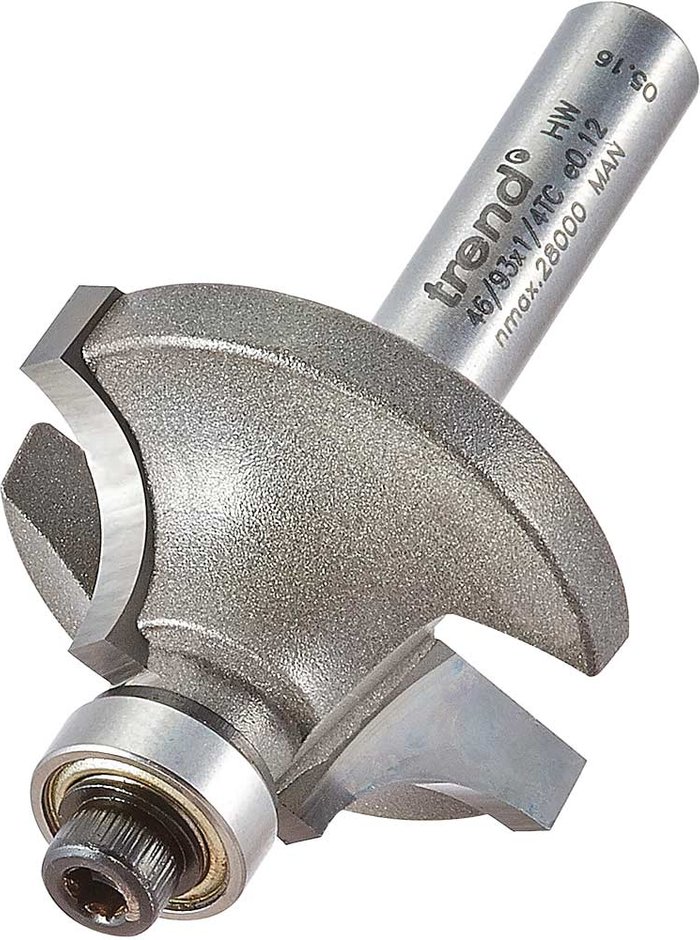 Tooled Up | Trend Trend Bearing Guided Ovolo and Round Router Cutter 28mm 12.7mm 1/4 Trend Trend Bearing Guided Ovolo and Round Router Cutter 28mm 12.7mm 1/4