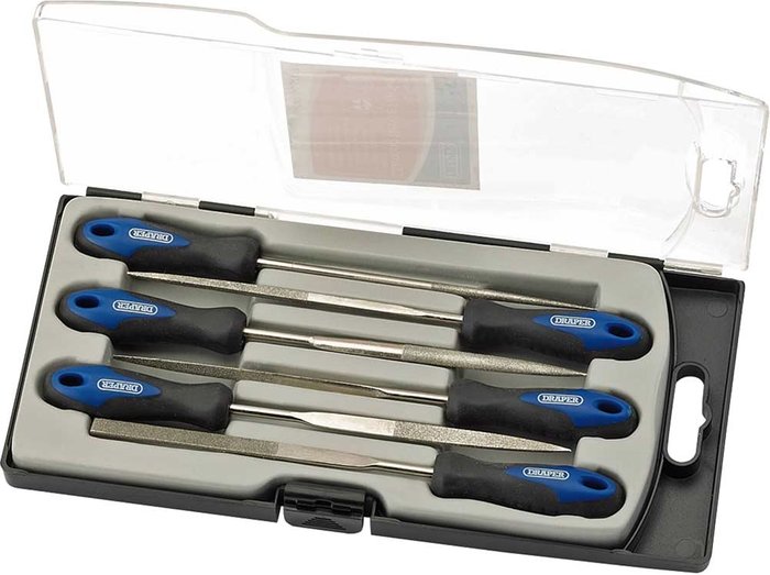 Tooled Up | Draper Draper 6 Piece Soft Grip Diamond Needle File Set Draper Draper 6 Piece Soft Grip Diamond Needle File Set