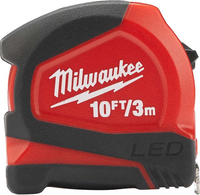 Tooled Up | Milwaukee Milwaukee LED Tape Measure Imperial & Metric 10ft / 3m 12mm Milwaukee Milwaukee LED Tape Measure Imperial & Metric 10ft / 3m 12mm