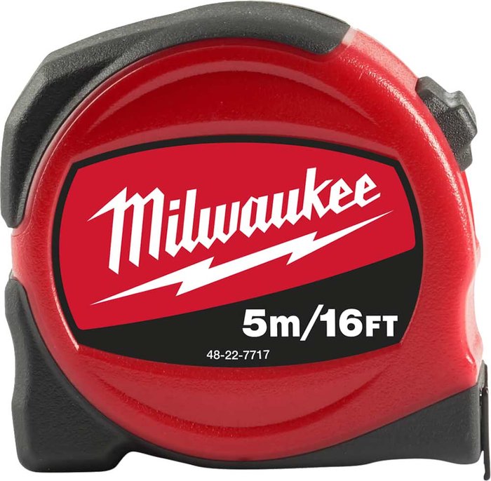 Tooled Up | Milwaukee Milwaukee Slimline Tape Measure Imperial & Metric 16ft / 5m 25mm Milwaukee Milwaukee Slimline Tape Measure Imperial & Metric 16ft / 5m 25mm