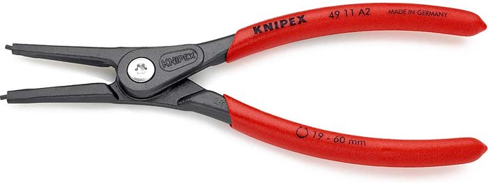 Tooled Up | Knipex Knipex 49 11 External Straight Precision Circlip Pliers 19mm - 60mm Knipex Knipex 49 11 External Straight Precision Circlip Pliers 19mm - 60mm