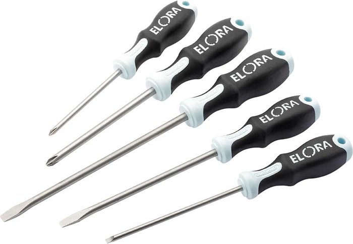 Tooled Up | Elora Elora 5 Piece Stainless Steel Engineers Screwdriver Set Elora Elora 5 Piece Stainless Steel Engineers Screwdriver Set
