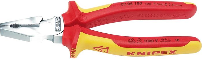 Tooled Up | Knipex Knipex VDE Insulated High Leverage Combination Pliers 180mm Knipex Knipex VDE Insulated High Leverage Combination Pliers 180mm