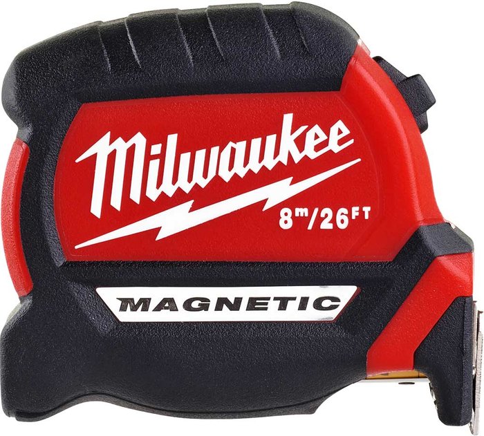 Tooled Up | Milwaukee Milwaukee MAG Tape Measure Imperial & Metric 26ft / 8m 27mm Milwaukee Milwaukee MAG Tape Measure Imperial & Metric 26ft / 8m 27mm