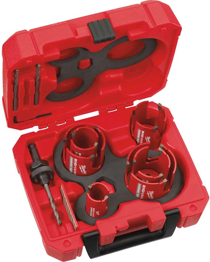 Tooled Up | Milwaukee Milwaukee 10 Piece Big Hawg Multi Material Hole Saw Set Milwaukee Milwaukee 10 Piece Big Hawg Multi Material Hole Saw Set