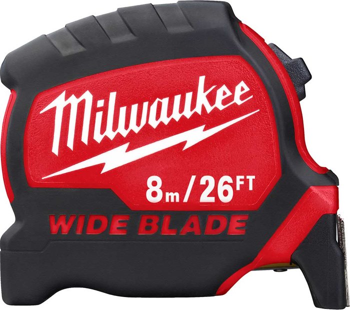 Tooled Up | Milwaukee Milwaukee Premium Wide Blade Tape Measure Imperial & Metric 25ft / 8m 32mm Milwaukee Milwaukee Premium Wide Blade Tape Measure Imperial & Metric 25ft / 8m 32mm