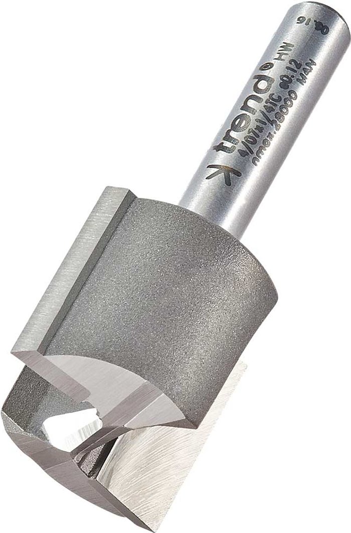 Tooled Up | Trend Trend Professional Two Flute Straight Router Cutter 22.2mm 19mm 1/4 Trend Trend Professional Two Flute Straight Router Cutter 22.2mm 19mm 1/4