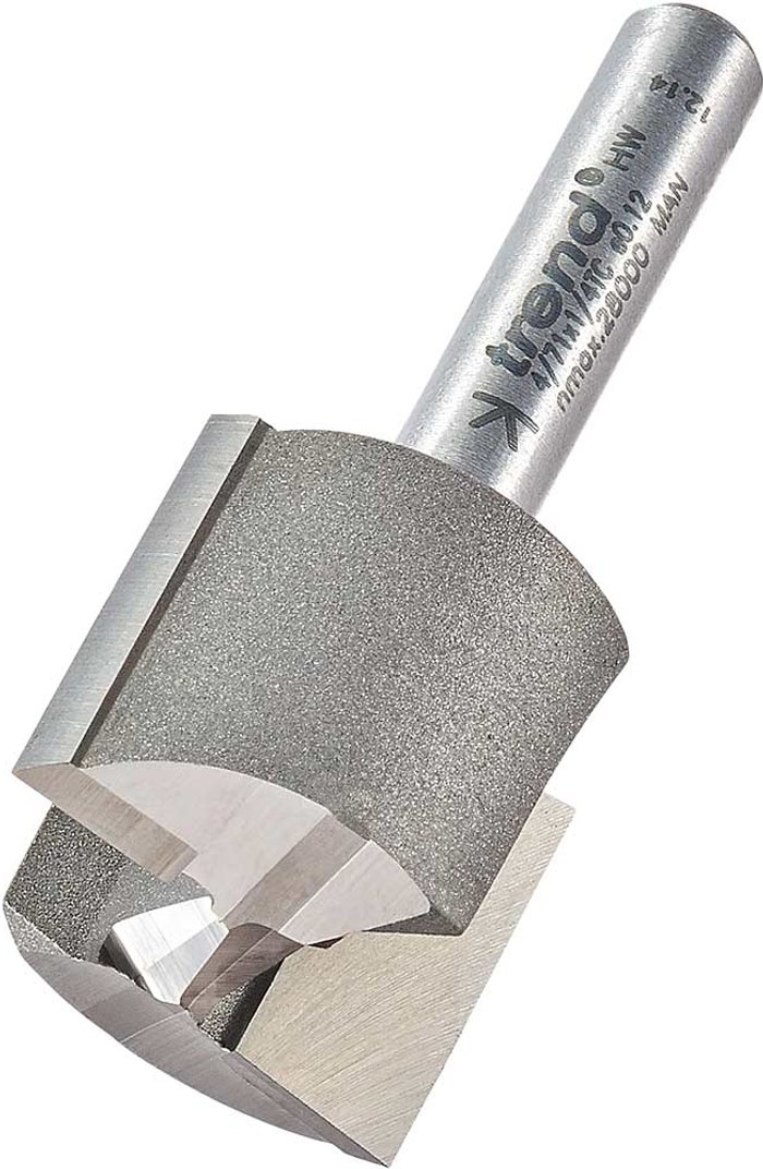 Tooled Up | Trend Trend Professional Two Flute Straight Router Cutter 23mm 19mm 1/4 Trend Trend Professional Two Flute Straight Router Cutter 23mm 19mm 1/4