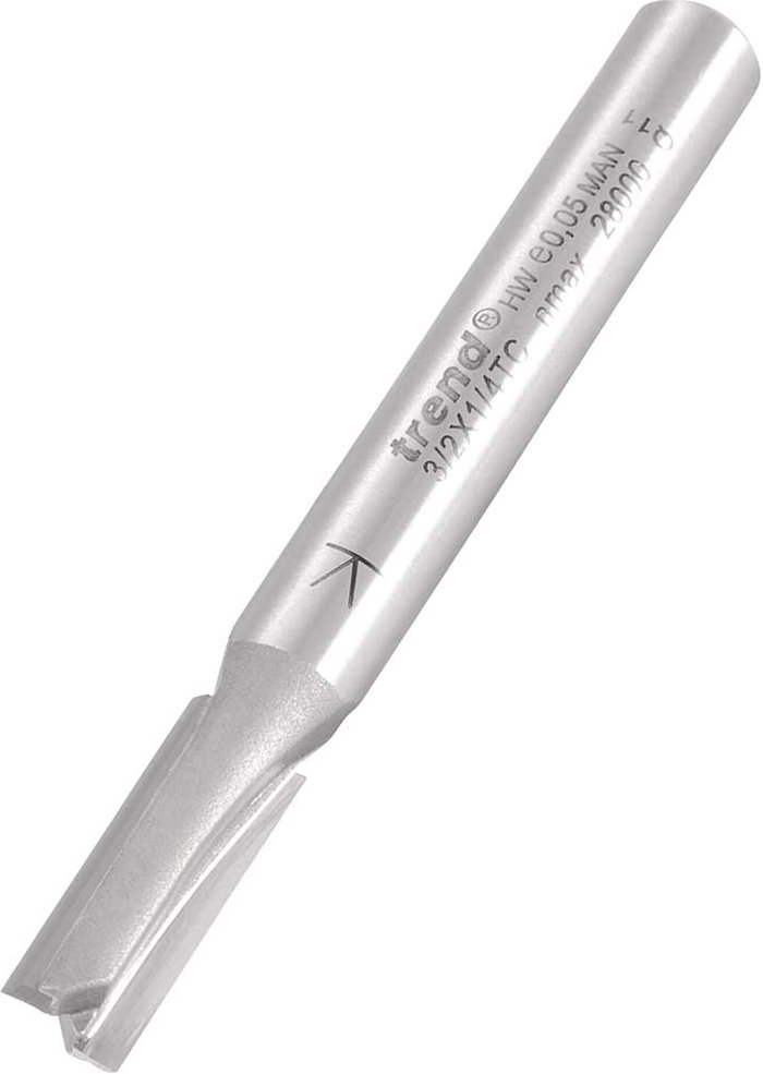 Tooled Up | Trend Trend Professional Two Flute Straight Router Cutter 6mm 16mm 1/4 Trend Trend Professional Two Flute Straight Router Cutter 6mm 16mm 1/4