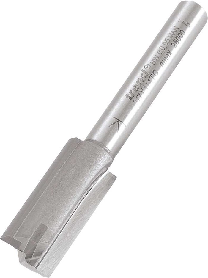 Tooled Up | Trend Trend Professional Two Flute Straight Router Cutter 11mm 25mm 1/4 Trend Trend Professional Two Flute Straight Router Cutter 11mm 25mm 1/4