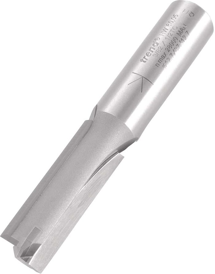 Tooled Up | Trend Trend Professional Two Flute Straight Router Cutter 12.7mm 37mm 1/2 Trend Trend Professional Two Flute Straight Router Cutter 12.7mm 37mm 1/2