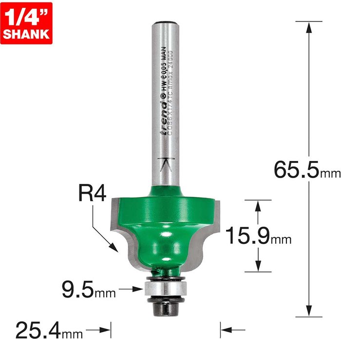Tooled Up | Trend Trend CRAFTPRO Bearing Guided Roman Ogee Router Cutter 4mm 15.9mm 1/4 Trend Trend CRAFTPRO Bearing Guided Roman Ogee Router Cutter 4mm 15.9mm 1/4