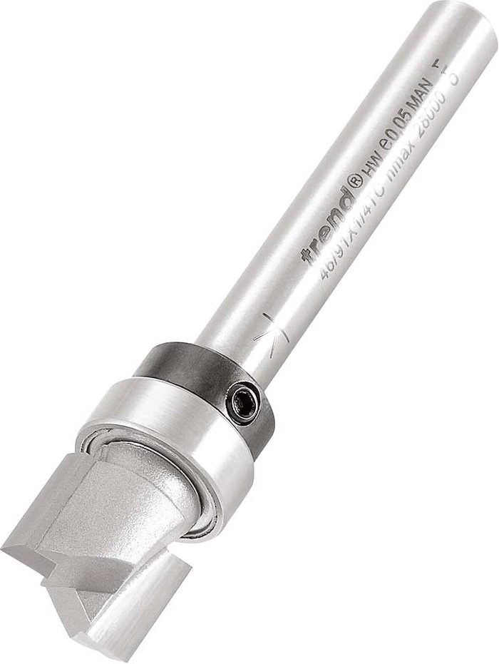 Tooled Up | Trend Trend Shank Mounted Bearing Guided 90 Deg Template Profiler Router Cutter 12.7mm 9.5mm 1/4 Trend Trend Shank Mounted Bearing Guided 90 Deg Template Profiler Router Cutter 12.7mm 9.5mm 1/4