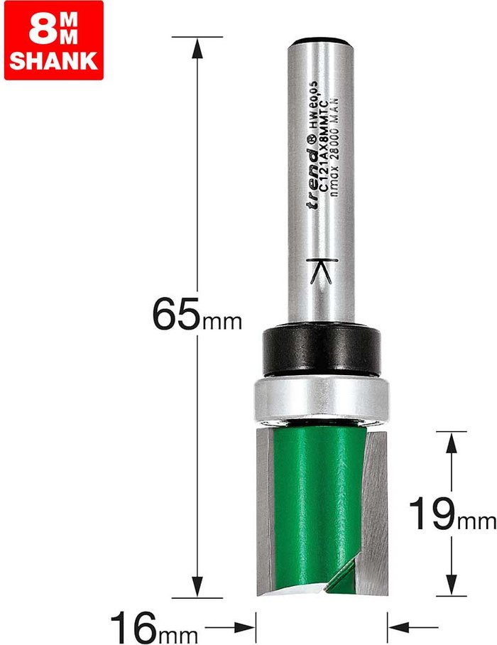 Tooled Up | Trend Trend Bearing Guided Template Profiler Router Cutter 16mm 19mm 8mm Trend Trend Bearing Guided Template Profiler Router Cutter 16mm 19mm 8mm