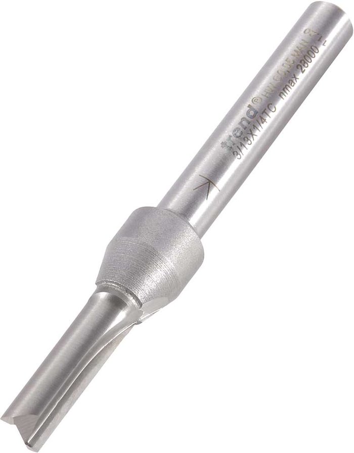 Tooled Up | Trend Trend Professional Two Flute Straight Router Cutter 5.5mm 19mm 1/4 Trend Trend Professional Two Flute Straight Router Cutter 5.5mm 19mm 1/4