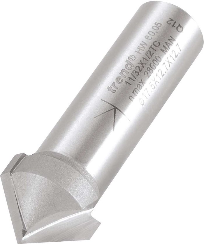 Tooled Up | Trend Trend Chamfer V Groove Router Cutter 16mm 8mm 1/2 Trend Trend Chamfer V Groove Router Cutter 16mm 8mm 1/2