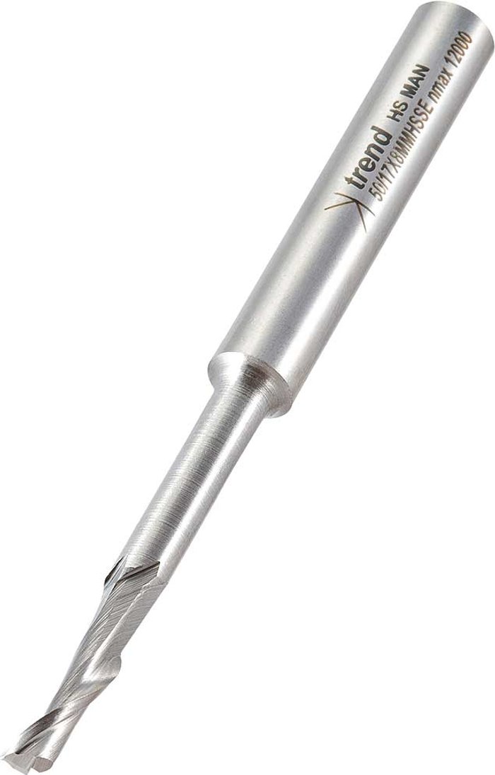 Tooled Up | Trend Trend Aluminium UPVC Single Flute Narrow Neck Helical Cutter 5mm 16mm 8mm Trend Trend Aluminium UPVC Single Flute Narrow Neck Helical Cutter 5mm 16mm 8mm