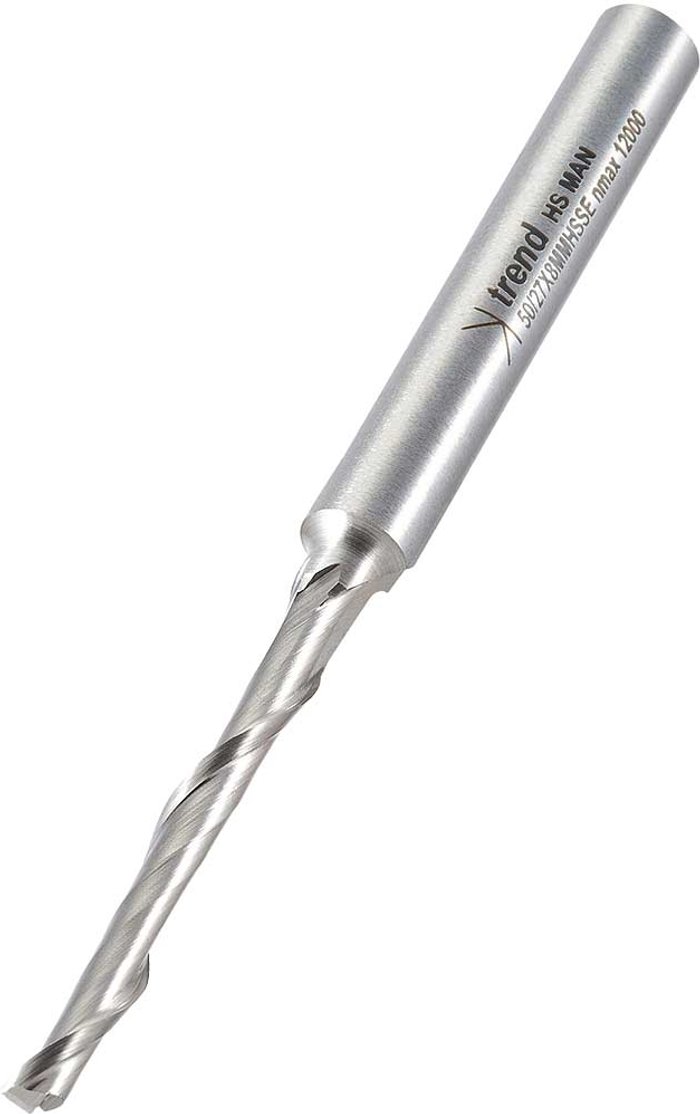 Tooled Up | Trend Trend Aluminium UPVC Single Flute Helical Upcut Cutter 5mm 40mm 8mm Trend Trend Aluminium UPVC Single Flute Helical Upcut Cutter 5mm 40mm 8mm