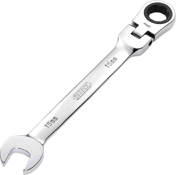 Tooled Up | Draper Draper Hi Torq Flexible Ratchet Combination Spanner 15mm Draper Draper Hi Torq Flexible Ratchet Combination Spanner 15mm