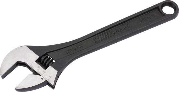 Tooled Up | Draper Draper Expert Black Adjustable Spanner 250mm Draper Draper Expert Black Adjustable Spanner 250mm