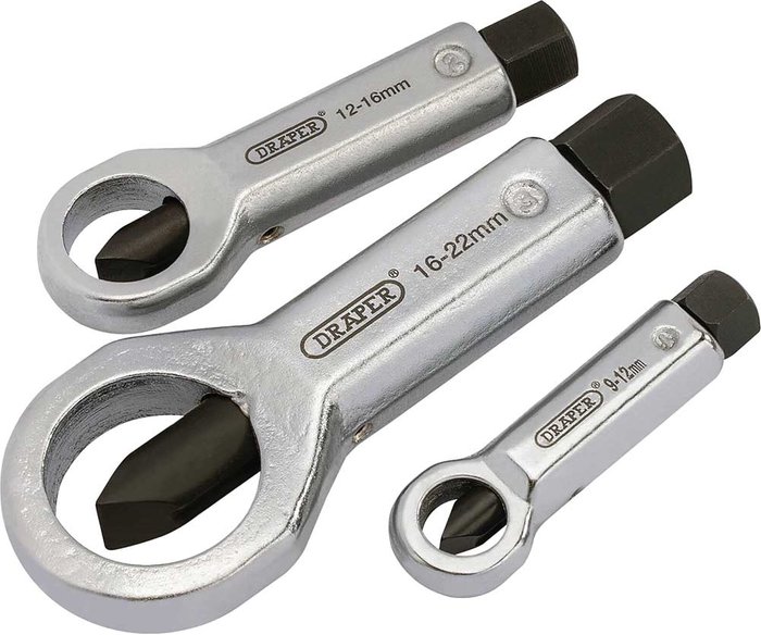 Tooled Up | Draper Draper 3 Piece Nut Splitter Set Draper Draper 3 Piece Nut Splitter Set