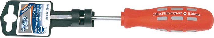 Tooled Up | Draper Draper Expert Mechanics Soft Grip Parallel Slotted Screwdriver 5mm 75mm Draper Draper Expert Mechanics Soft Grip Parallel Slotted Screwdriver 5mm 75mm