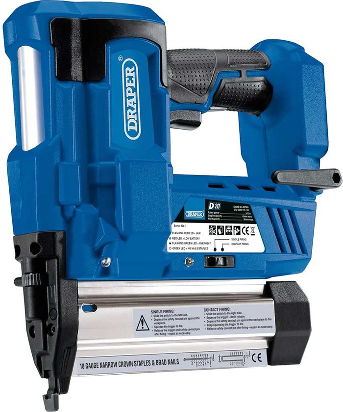 Tooled Up | Draper Draper D20 20V Nailer/Staplier - Bare Draper Draper D20 20V Nailer/Staplier - Bare
