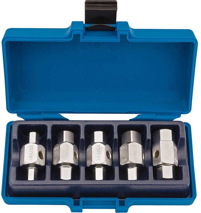 Tooled Up | Draper Draper 5 Piece Drain Plug Key Set Draper Draper 5 Piece Drain Plug Key Set