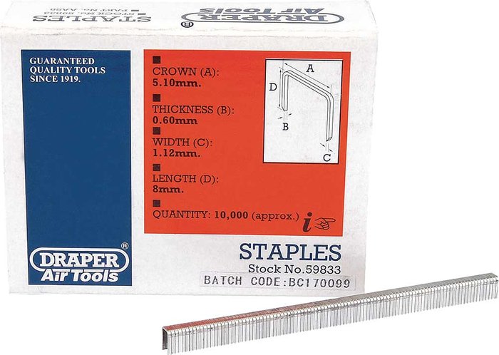 Tooled Up | Draper Draper Staple 8mm Pack of 10000 Draper Draper Staple 8mm Pack of 10000