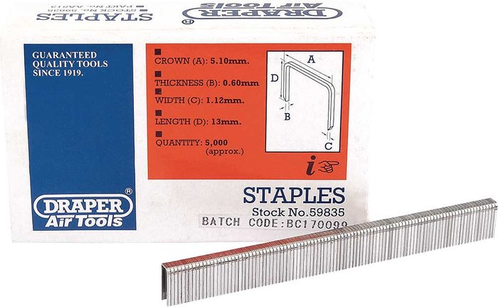 Tooled Up | Draper Draper Staple 13mm Pack of 5000 Draper Draper Staple 13mm Pack of 5000