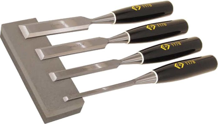 Tooled Up | CK Tools CK 4 Piece Bevel Edge Wood Chisel Set and Sharpening Stone CK Tools CK 4 Piece Bevel Edge Wood Chisel Set and Sharpening Stone