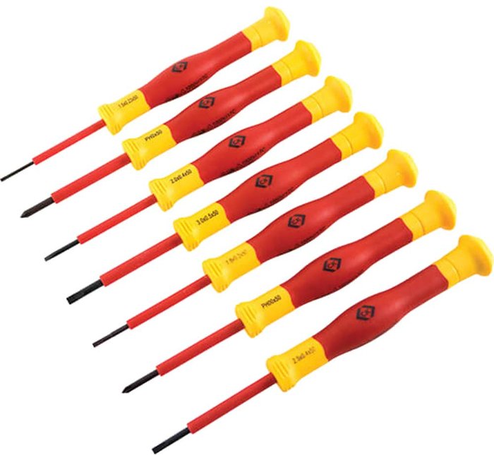 Tooled Up | CK Tools CK 7 Piece VDE Insulated Precision Screwdriver Set CK Tools CK 7 Piece VDE Insulated Precision Screwdriver Set
