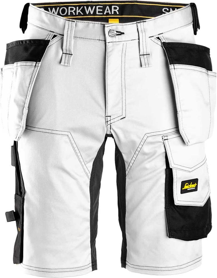 Tooled Up | Snickers Snickers 6141 Allround Work Stretch Slim Fit Holster Pockets Shorts White / Black 30 Snickers Snickers 6141 Allround Work Stretch Slim Fit Holster Pockets Shorts White / Black 30