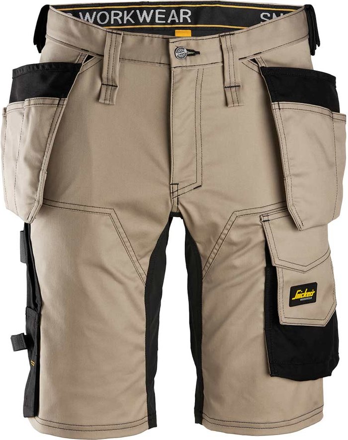 Tooled Up | Snickers Snickers 6141 Allround Work Stretch Slim Fit Holster Pockets Shorts Khaki / Black 31 Snickers Snickers 6141 Allround Work Stretch Slim Fit Holster Pockets Shorts Khaki / Black 31