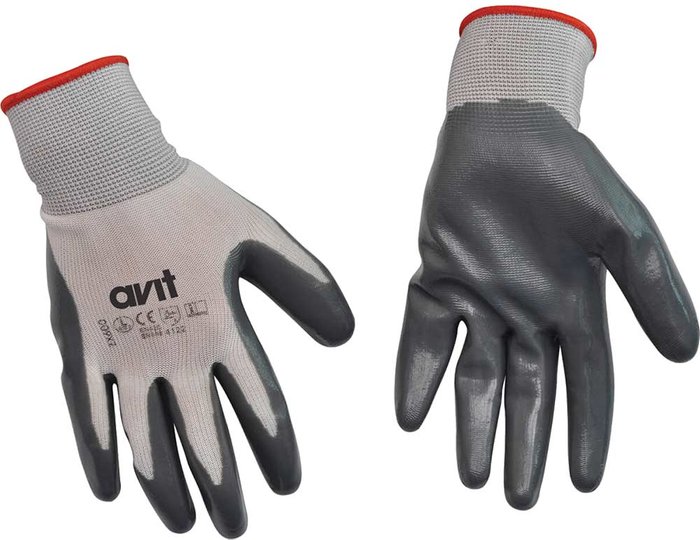 Tooled Up | Avit Avit Nitrile Coated Gloves Grey L Pack of 1 Avit Avit Nitrile Coated Gloves Grey L Pack of 1