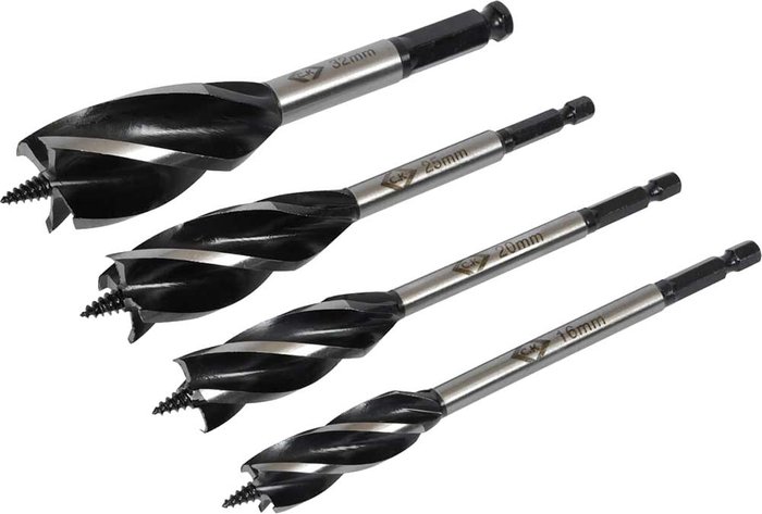 Tooled Up | CK Tools CK 4 Piece Fast4 Wood Drill Bit Set CK Tools CK 4 Piece Fast4 Wood Drill Bit Set