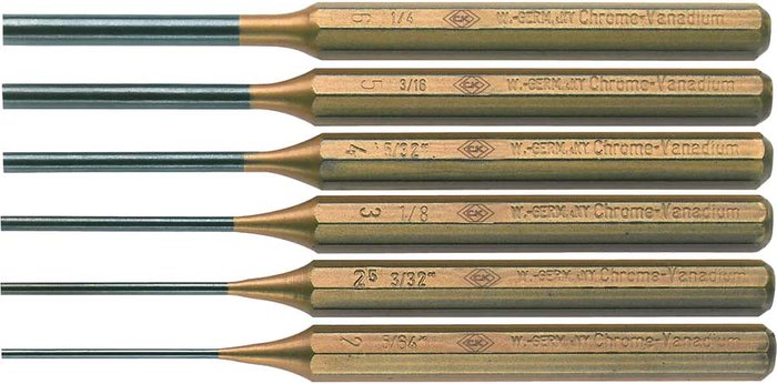 Tooled Up | CK Tools CK 6 Piece Octagonal Parallel Pin Punch Set CK Tools CK 6 Piece Octagonal Parallel Pin Punch Set