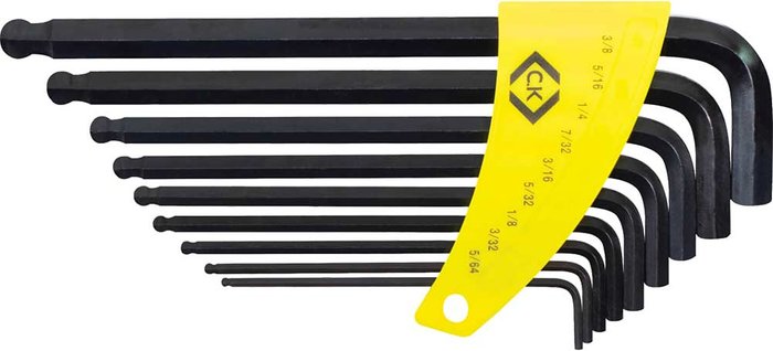 Tooled Up | CK Tools CK 9 Piece Ball End Hexagon Allen Key Set Imperial CK Tools CK 9 Piece Ball End Hexagon Allen Key Set Imperial