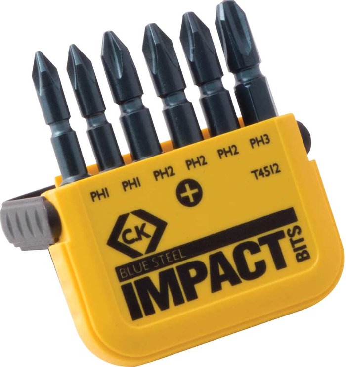 Tooled Up | CK Tools CK Blue Steel 6 Piece Impact Phillips Screwdriver Bit Set CK Tools CK Blue Steel 6 Piece Impact Phillips Screwdriver Bit Set