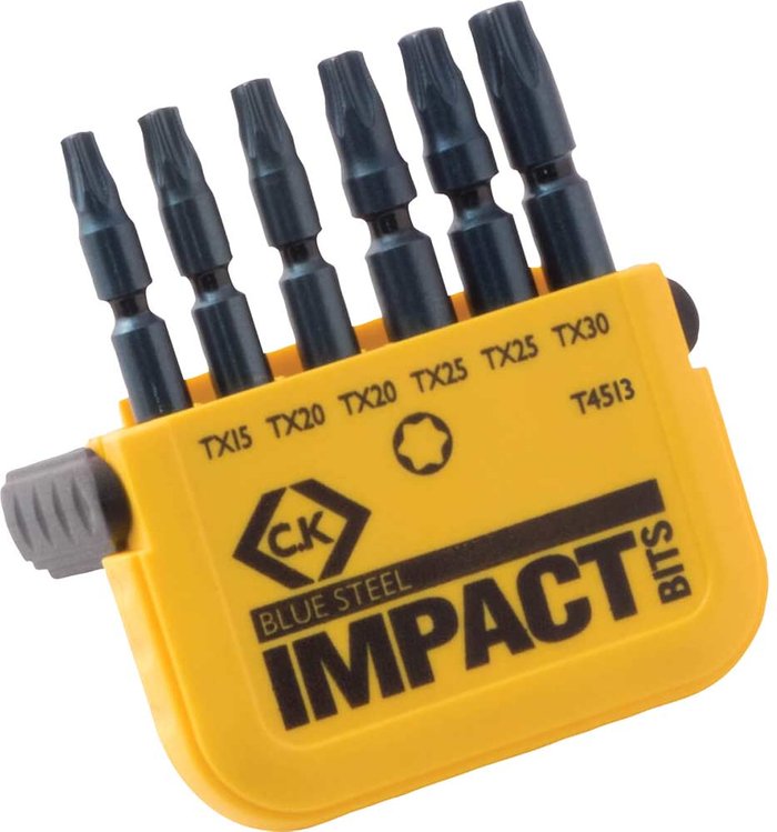 Tooled Up | CK Tools CK Blue Steel 6 Piece Impact Torx Screwdriver Bit Set CK Tools CK Blue Steel 6 Piece Impact Torx Screwdriver Bit Set