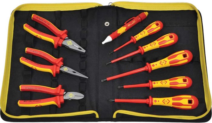 Tooled Up | CK Tools CK 9 Piece VDE Insulated Pliers and Phillips Screwdriver Kit CK Tools CK 9 Piece VDE Insulated Pliers and Phillips Screwdriver Kit