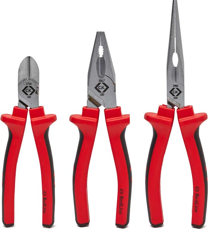 Tooled Up | CK Tools CK RedLine 3 Piece Plier Set CK Tools CK RedLine 3 Piece Plier Set