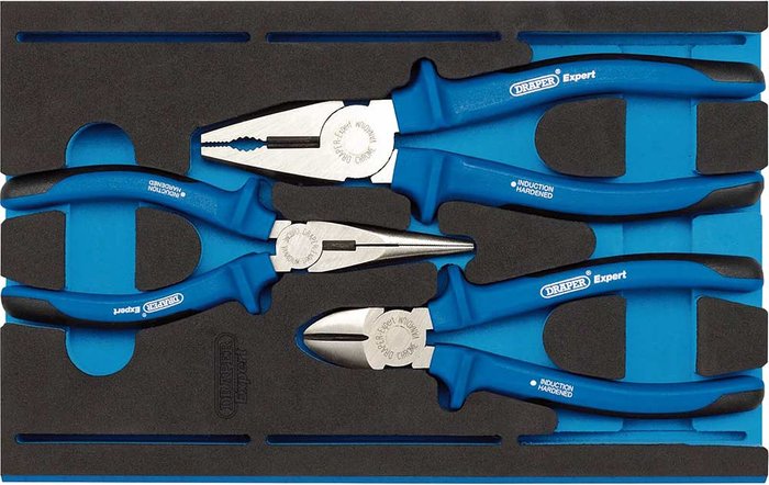 Tooled Up | Draper Draper 3 Piece Heavy Duty Plier Set In Eva Insert Tray Draper Draper 3 Piece Heavy Duty Plier Set In Eva Insert Tray